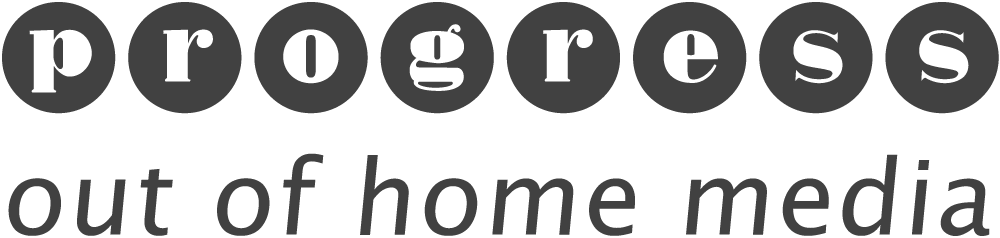Logo des Unternehmens "Progress out of home media".