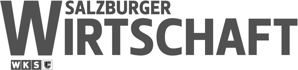 Logo der Salzburger Wirtschaft, einer Wirtschaftszeitschrift aus Salzburg, Österreich. Das Logo zeigt den Schriftzug "SALZBURGER WIRTSCHAFT" in blauer Farbe auf weißem Hintergrund.
